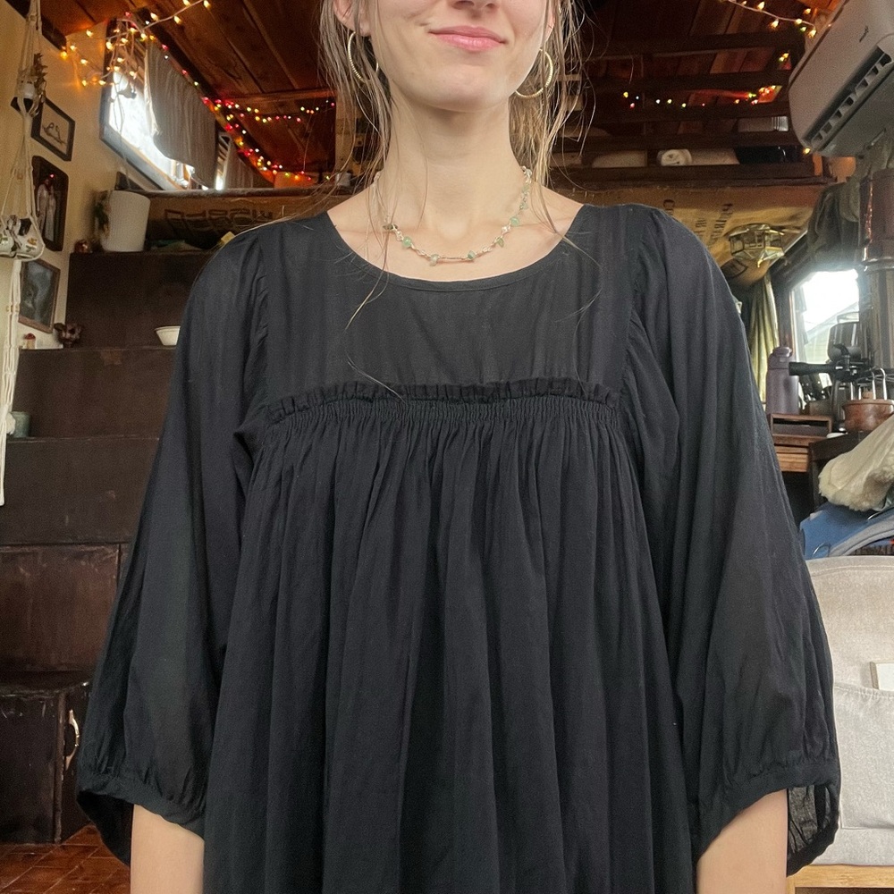 World Market black cotton breezy mini dress